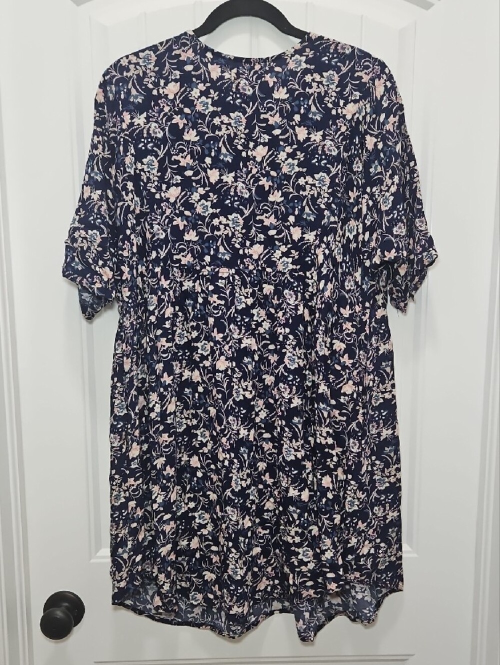 Natural Life Stella navy floral babydoll dress Medium Women's - Picture 7 of 10